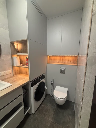 Łazienka z Pralnią - Praktyczne połączenie łazienki z miejscem na pralkę | PROFESA BUD - Remonty i wykończenia wnętrz Warszawa